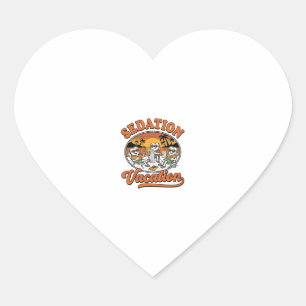 Sedation Vacation Retro Dental Humour Shirt Design Heart Sticker