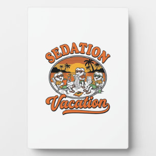 Sedation Vacation Retro Dental Humour Shirt Design Plaque