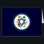 Seder Plate<br><div class="desc">Passover seder plate filled with traditional Jewish symbols on greeting cards, stamps, stickers, baby gifts and home decor featuring Jewish Star of David.</div>