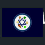 Seder Plate<br><div class="desc">Passover seder plate filled with traditional Jewish symbols on greeting cards,  stamps,  stickers,  baby gifts and home decor featuring Jewish Star of David.</div>