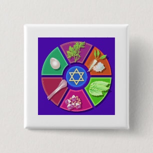 seder plate 15 cm square badge
