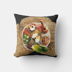 Seder Plate & 3 Matzos - See Both Sides Outdoor Cushion