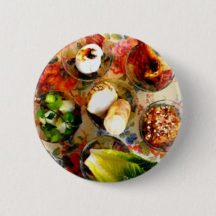 Seder Plate 6 Cm Round Badge