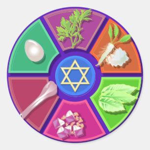 seder plate classic round sticker