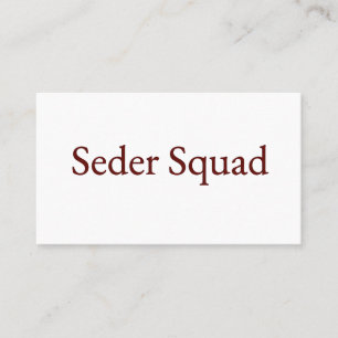 Seder Squad Card, Passover Card, Jewish Holiday Business Card