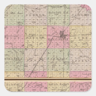 Sedgwick County, Conway and Belle Plaine, Kansas Square Sticker