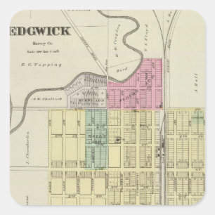 Sedgwick, Jewell City, Omio, Salem, Kansas Square Sticker