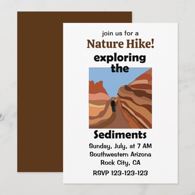 Sedimentary Rock Exploring Sediments Nature Hike Invitation (Front/Back)
