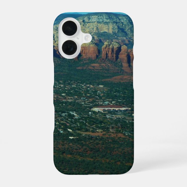 Sedona and Coffee Pot Rock from Above iPhone 16 Case (Back)
