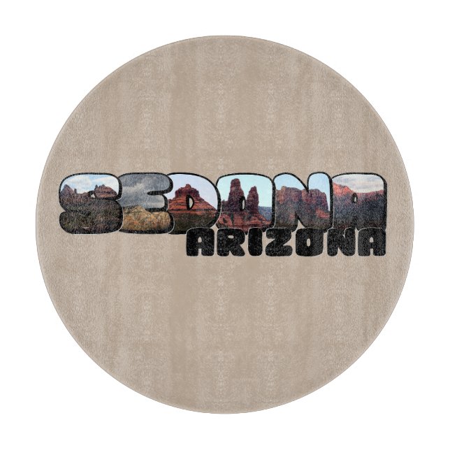 Sedona Arizona Big Letter - Mountain View Cutting Board (Front)