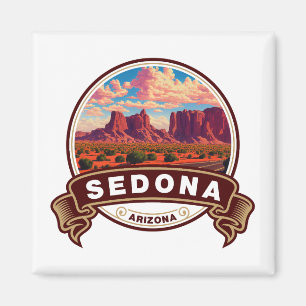 Sedona Arizona Colorful Travel Badge Magnet