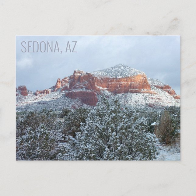 Sedona Arizona Covered in Snow Winter Postcard (Front)