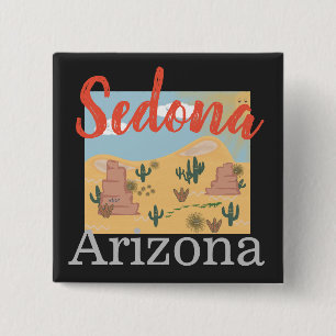 Sedona Arizona Desert 15 Cm Square Badge