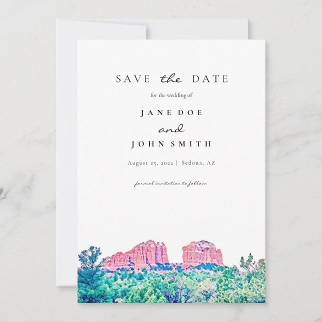 Sedona Arizona Desert Mountain Save The Date (Front)