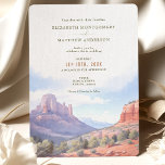 Sedona Arizona Destination Wedding Invitation<br><div class="desc">Southwestern Desert Wedding Invitation - Sedona, Arizona Invite your loved ones to celebrate your wedding with this Southwestern Desert Wedding Invitation, featuring the stunning red rock formations of Sedona, Arizona. The front of the card presents elegant typography in warm tones of taupe, beige, and sandy brown, blending seamlessly with the...</div>