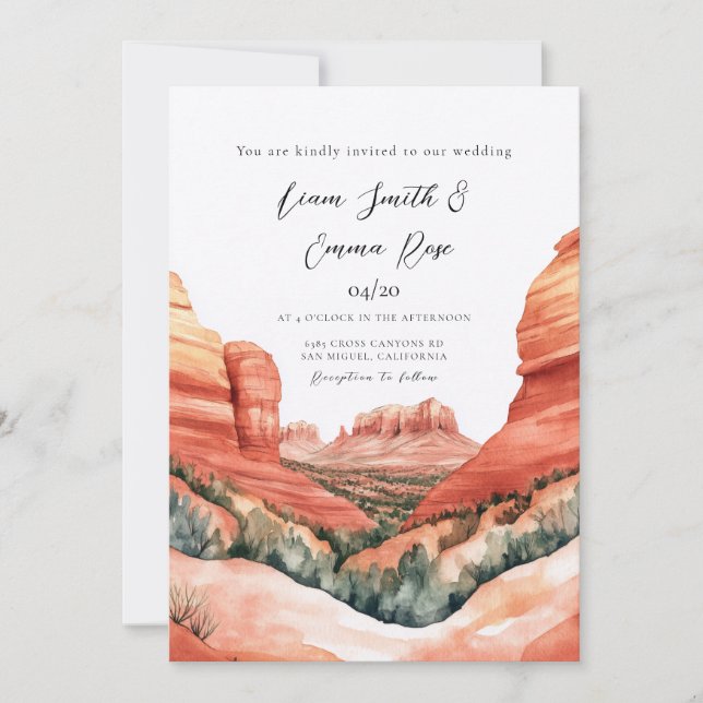 Sedona Arizona Destination Wedding  Invitation (Front)