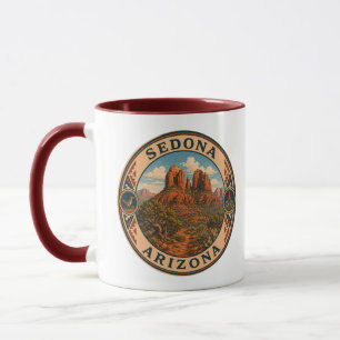 Sedona Arizona Illustration Travel Art Badge Mug