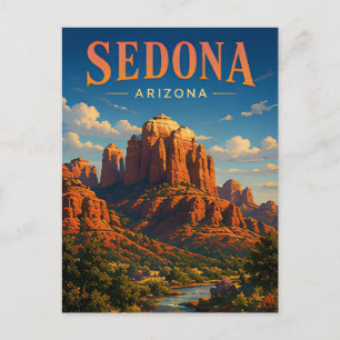 Sedona Arizona Red Rocks Adventure Design Postcard
