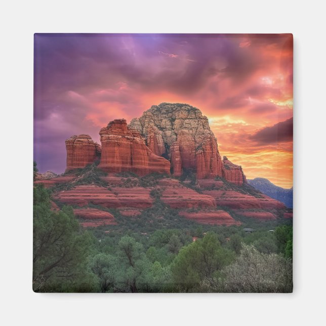 Sedona Arizona Red Rocks Nature Beautiful Sunset Magnet (Front)