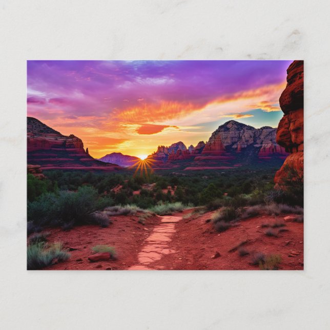 Sedona Arizona Red Rocks Nature Beautiful Sunset Postcard (Front)