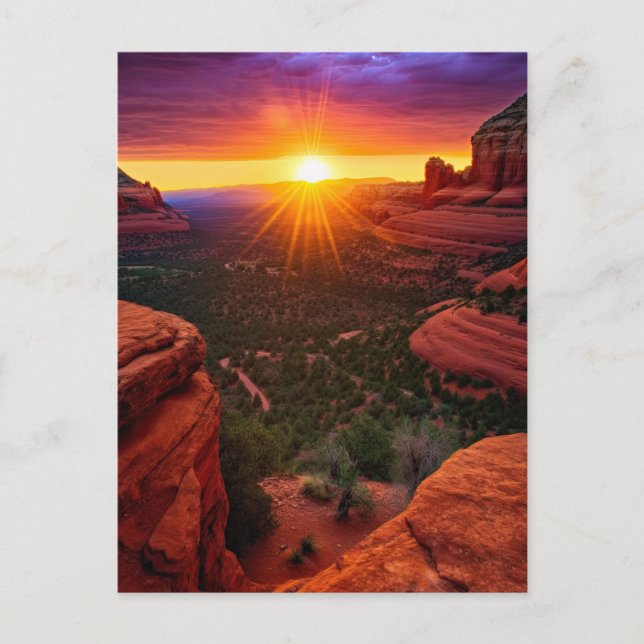 Sedona Arizona Red Rocks Nature Beautiful Sunset Postcard (Front)
