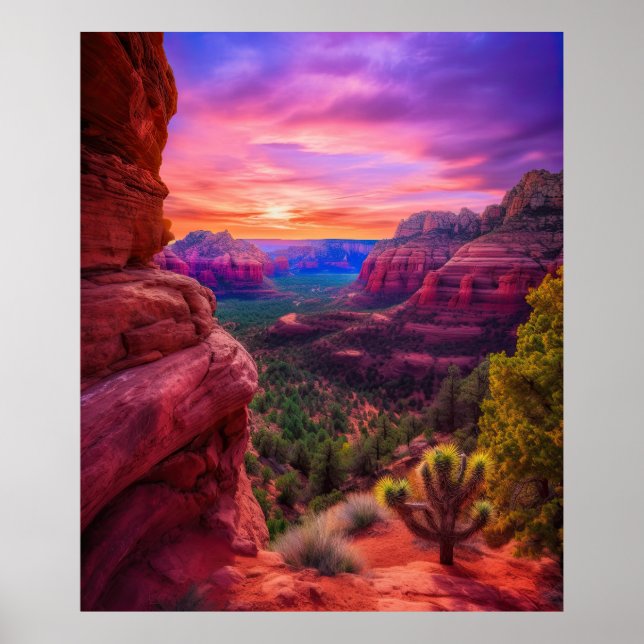 Sedona Arizona Red Rocks Nature Beautiful Sunset Poster (Front)