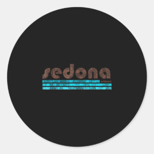 Sedona arizona retro vintage weathered hiking classic round sticker