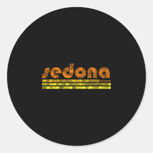 Sedona arizona retro vintage weathered hiking classic round sticker