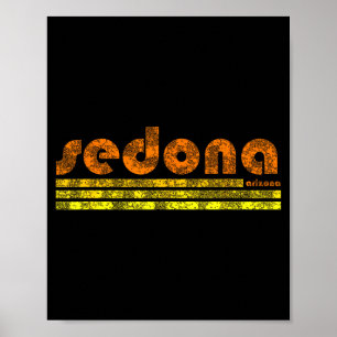 Sedona arizona retro vintage weathered hiking poster
