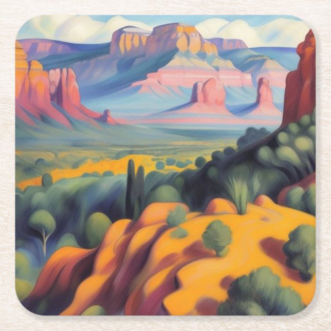 Sedona, Arizona Square Paper Coaster (Front)