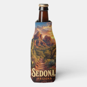 Sedona Arizona Sunset Red Rock Desert Travel Bottle Cooler