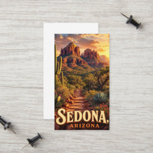 Sedona Arizona Sunset Red Rock Desert Travel Calling Card