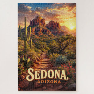 Sedona Arizona Sunset Red Rock Desert Travel Jigsaw Puzzle