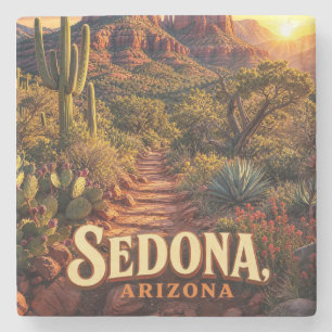 Sedona Arizona Sunset Red Rock Desert Travel Stone Coaster