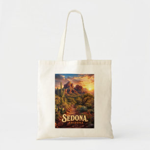 Sedona Arizona Sunset Red Rock Desert Travel Tote Bag