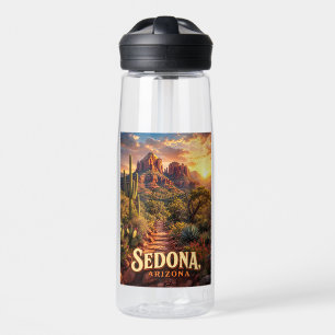 Sedona Arizona Sunset Red Rock Desert Travel Water Bottle