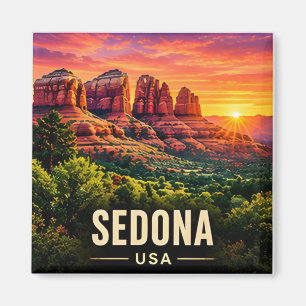 Sedona Arizona USA Red Rock Sunset Canyon Travel Magnet