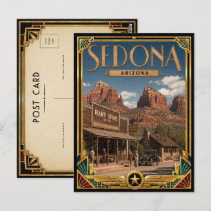 Sedona Arizona Vintage Art Deco Golden Age Postcard