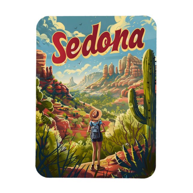 Sedona Arizona Vintage Magnet (Vertical)