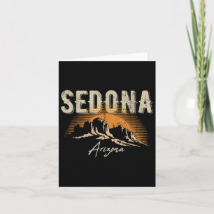 Sedona Arizona Vintage Mountains Sunset Hiking Des Card