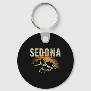 Sedona Arizona Vintage Mountains Sunset Hiking Des Key Ring