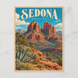 Sedona Arizona Vintage Red Rocks Scenic Travel Postcard