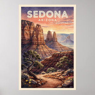 Sedona Arizona Vintage Travel Poster