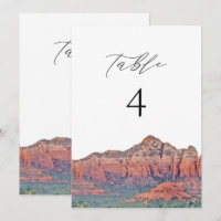 SEDONA Arizona Watercolor Table Number Card