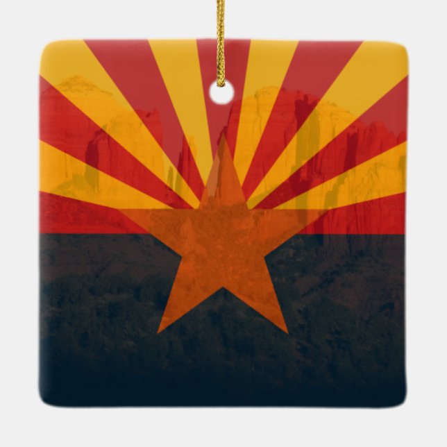 Sedona AZ Flag Ceramic Ornament (Back)