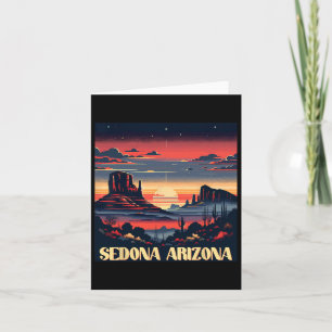Sedona Az Hiking Outdoors Mountain Sedona Usa Retr Card