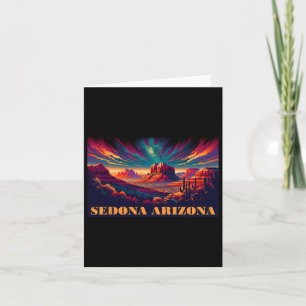 Sedona Az Hiking Outdoors Mountain Sedona Usa Retr Card
