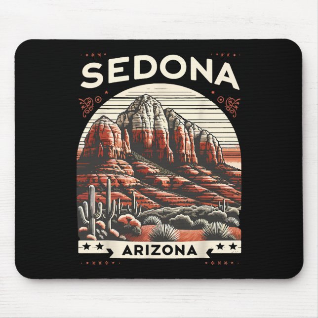 Sedona Az Hiking Outdoors Mountain Sedona Usa Retr Mouse Pad (Front)