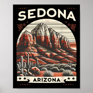 Sedona Az Hiking Outdoors Mountain Sedona Usa Retr Poster