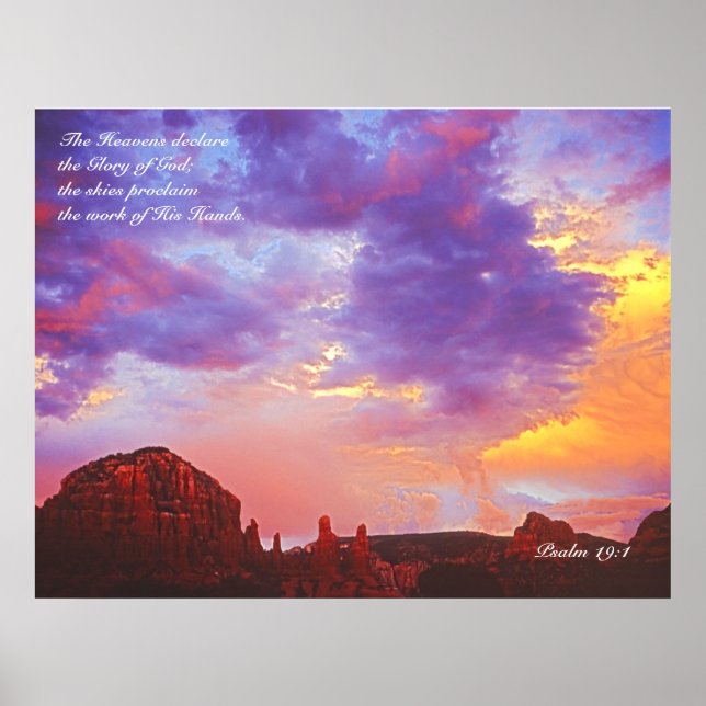 Sedona AZ Sunset  Psalm 19:1  POSTER PRINT (Front)